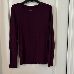 Merona Women's Long Sleeve Top in Rich Burgundy